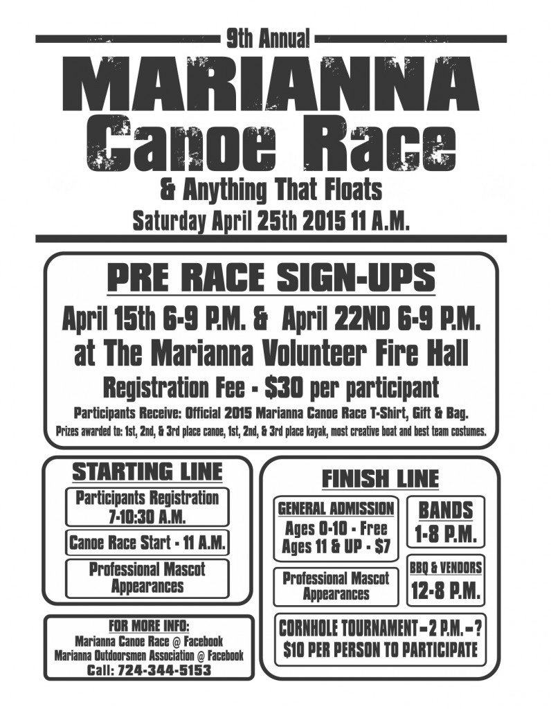 2015 Marianna Canoe Race Flyer